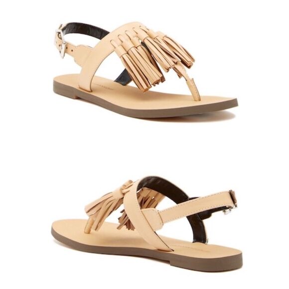 Rebecca Minkoff Erin Tan Leather Tassel Sandals | Size 10 - Picture 1 of 6
